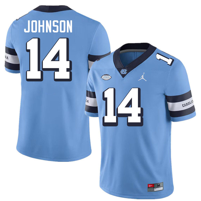 Max Johnson UNC Jerseys,North Carolina Tar Heels #14 Max Johnson Football Jerseys-Throwback Blue